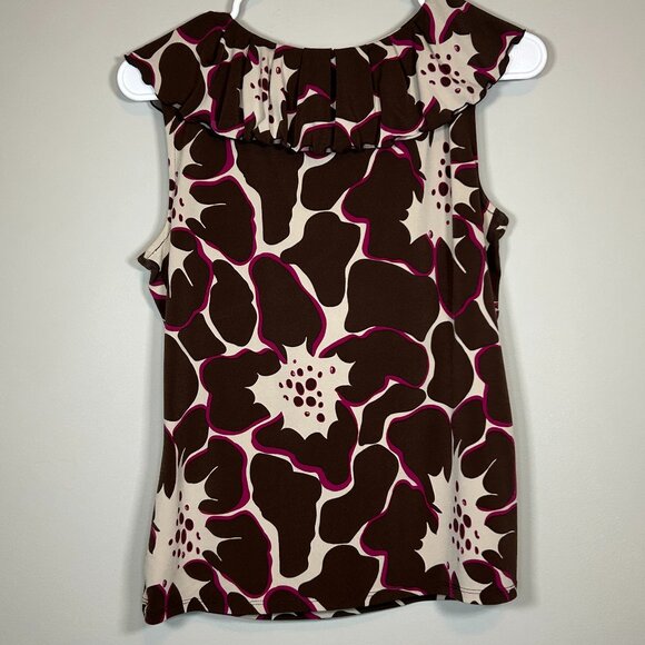 brown & purple flower blouse - Picture 2 of 3